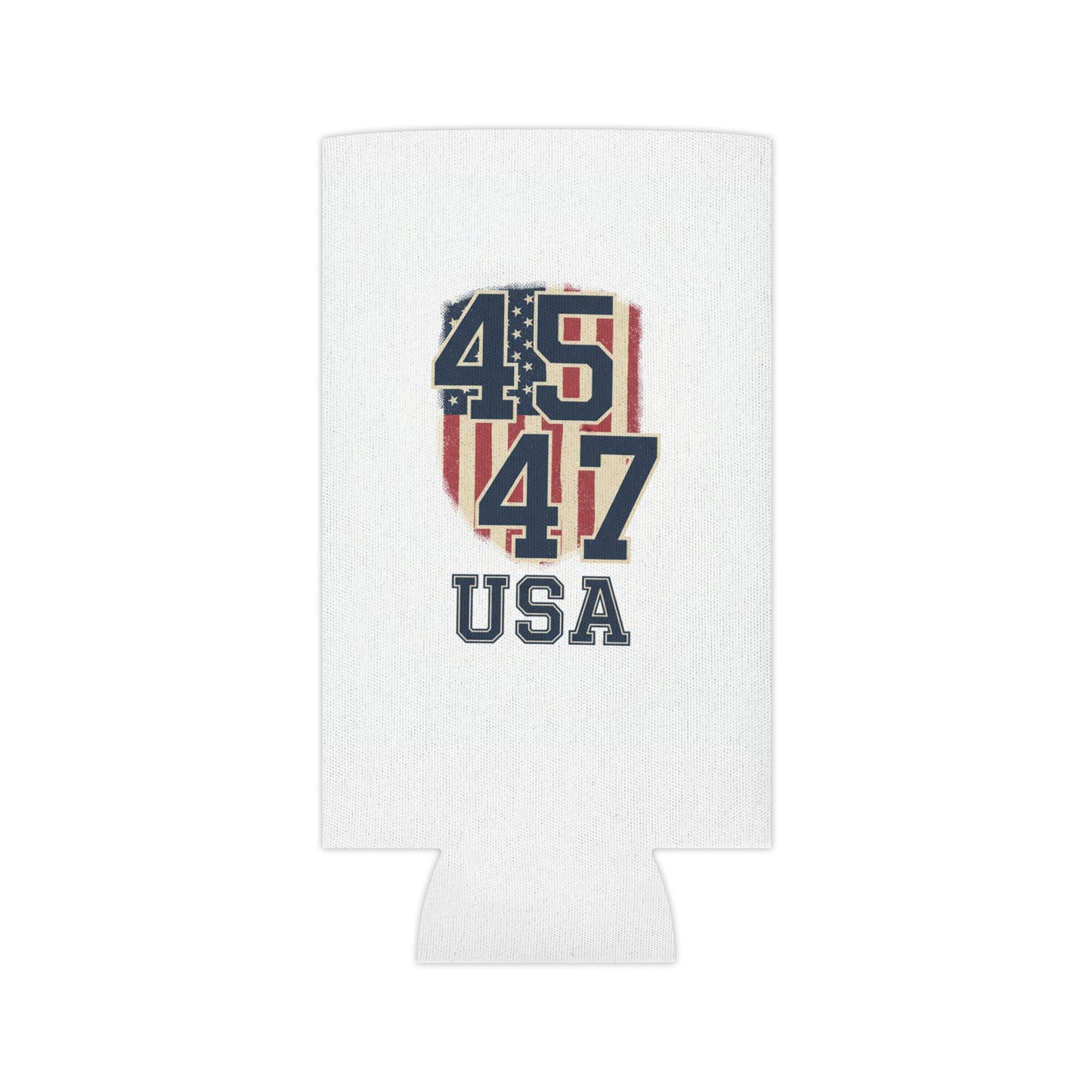 USA Flag State Outline Can Cooler — 4547 Vintage Patriotic Koozie