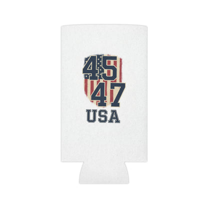 USA Flag State Outline Can Cooler — 4547 Vintage Patriotic Koozie