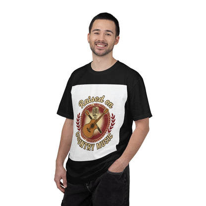 Raised on Country Music T-Shirt — Retro Guitar & Microphone Graphic