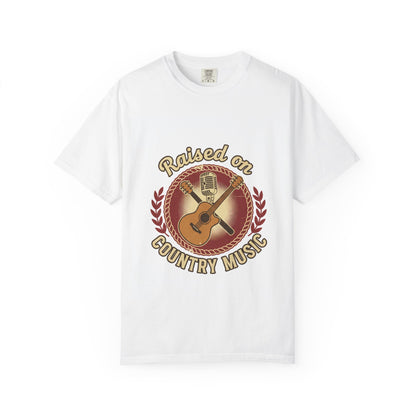 Raised on Country Music T-Shirt — Retro Guitar & Microphone Graphic