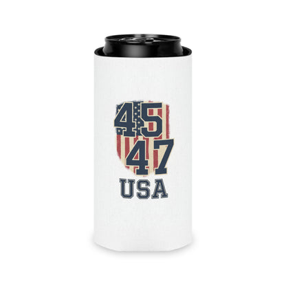 USA Flag State Outline Can Cooler — 4547 Vintage Patriotic Koozie