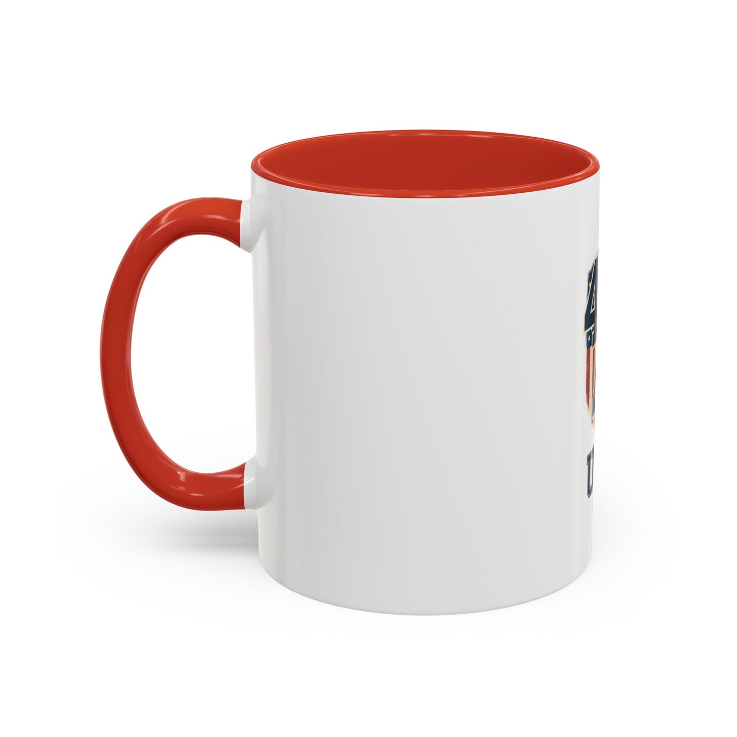 USA 45 47 Shield Accent Coffee Mug – Patriotic American Flag Design