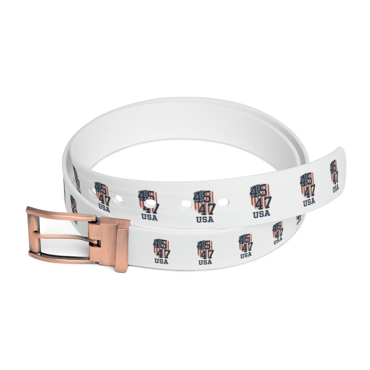 USA Hockey Player #47 Graphic Belt — White Sports Skate Design