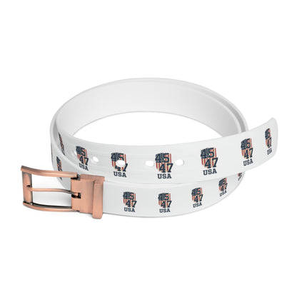 USA Hockey Player #47 Graphic Belt — White Sports Skate Design