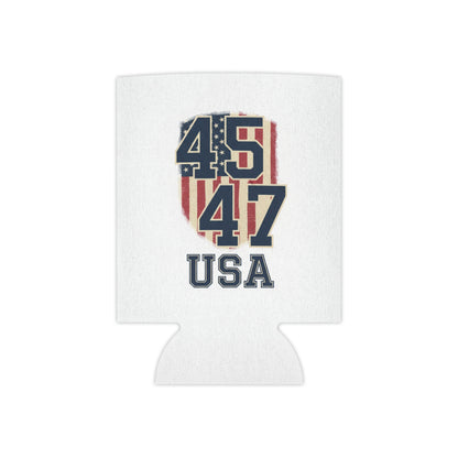 USA Flag State Outline Can Cooler — 4547 Vintage Patriotic Koozie