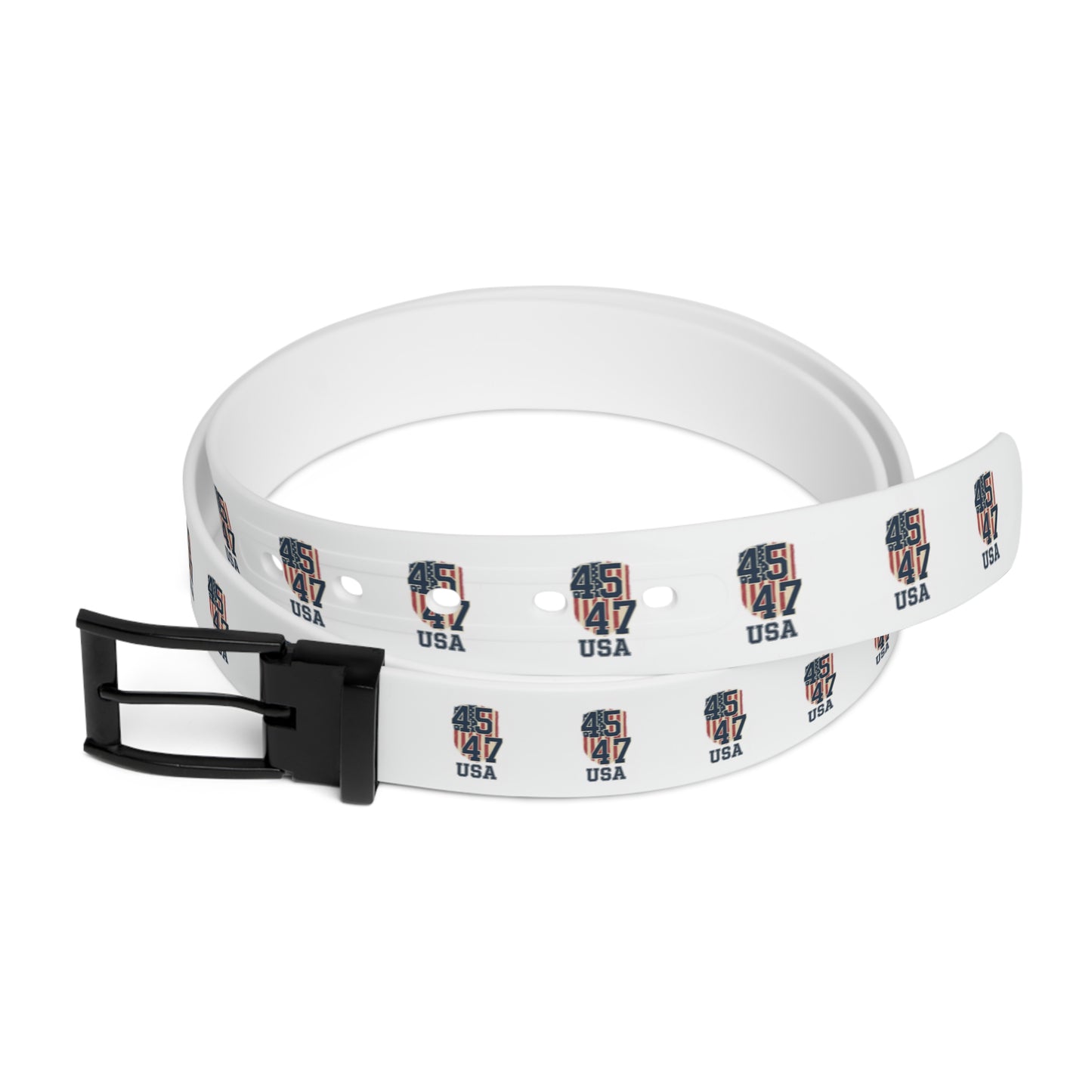 USA Hockey Player #47 Graphic Belt — White Sports Skate Design