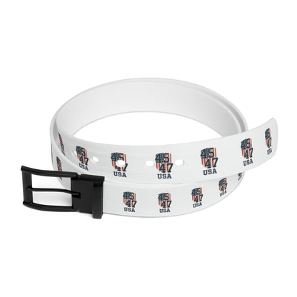USA Hockey Player #47 Graphic Belt — White Sports Skate Design