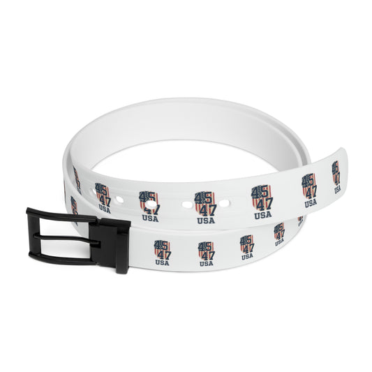 USA Hockey Player #47 Graphic Belt — White Sports Skate Design