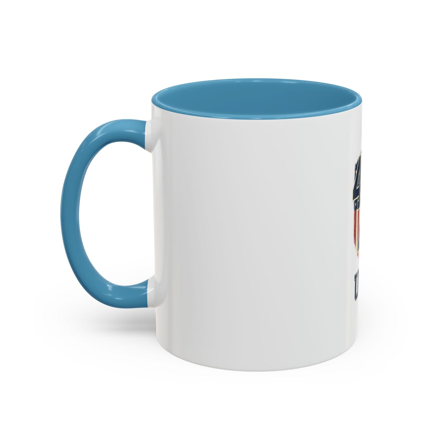 USA 45 47 Shield Accent Coffee Mug – Patriotic American Flag Design