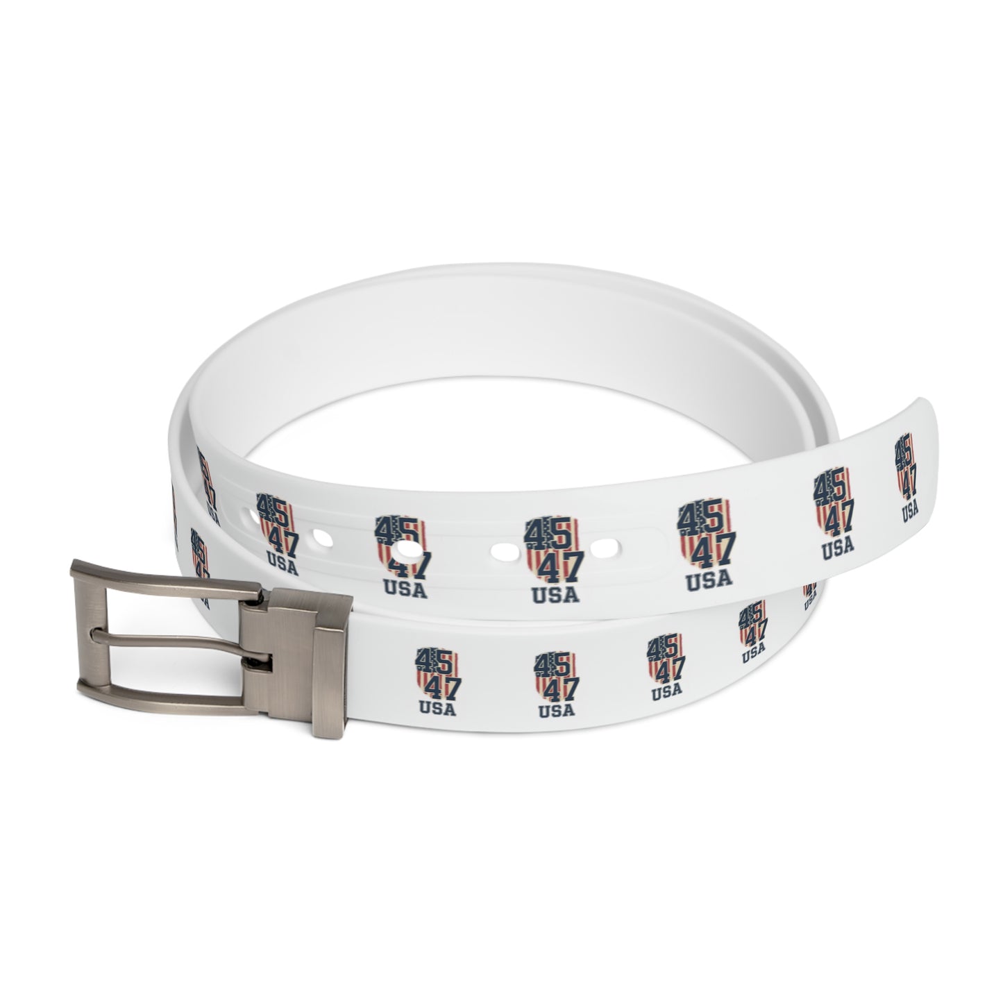USA Hockey Player #47 Graphic Belt — White Sports Skate Design
