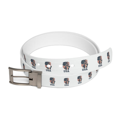 USA Hockey Player #47 Graphic Belt — White Sports Skate Design