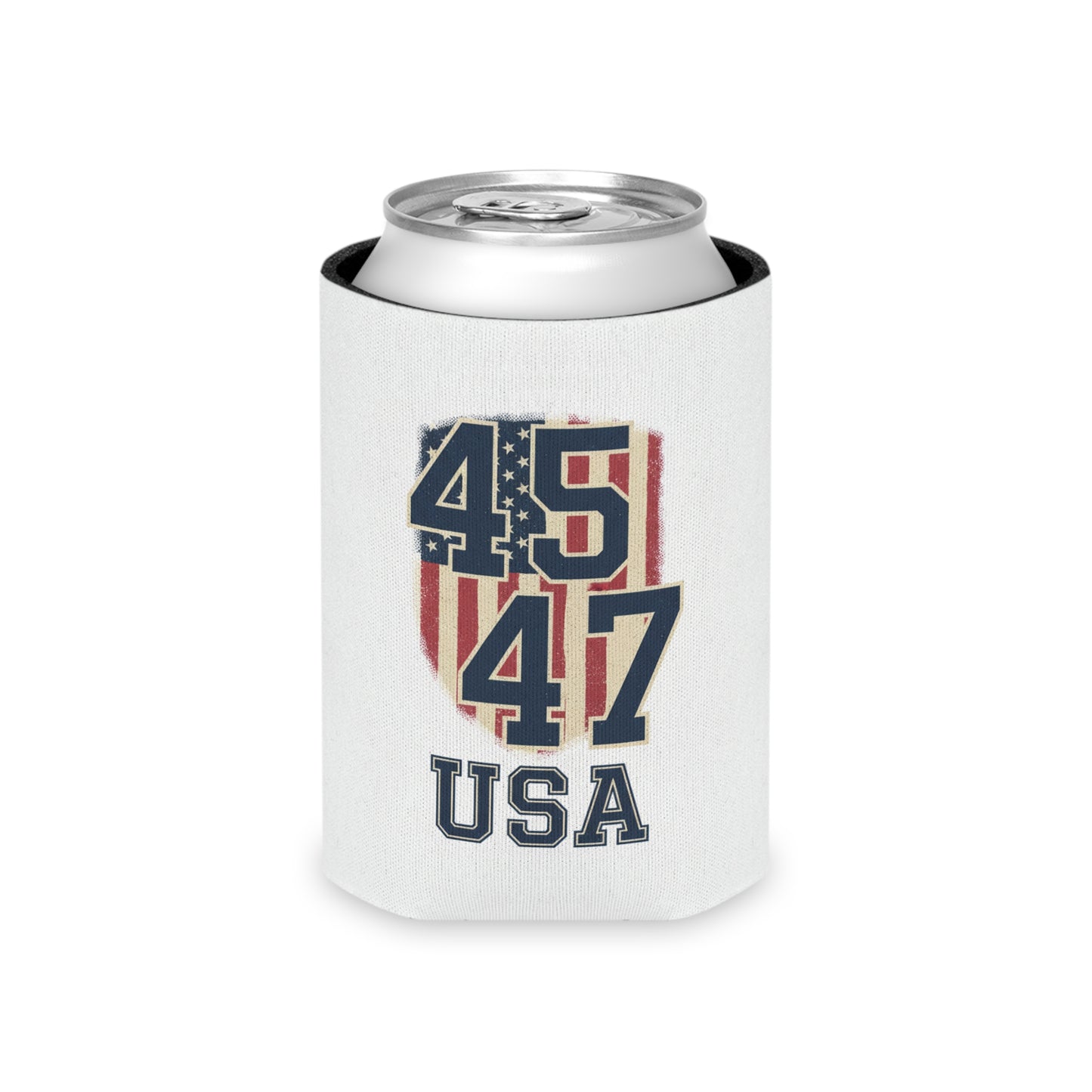 USA Flag State Outline Can Cooler — 4547 Vintage Patriotic Koozie