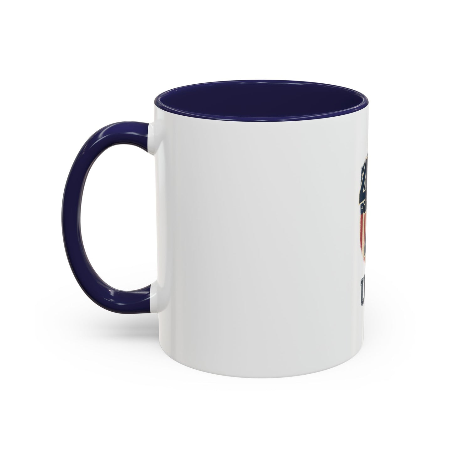 USA 45 47 Shield Accent Coffee Mug – Patriotic American Flag Design
