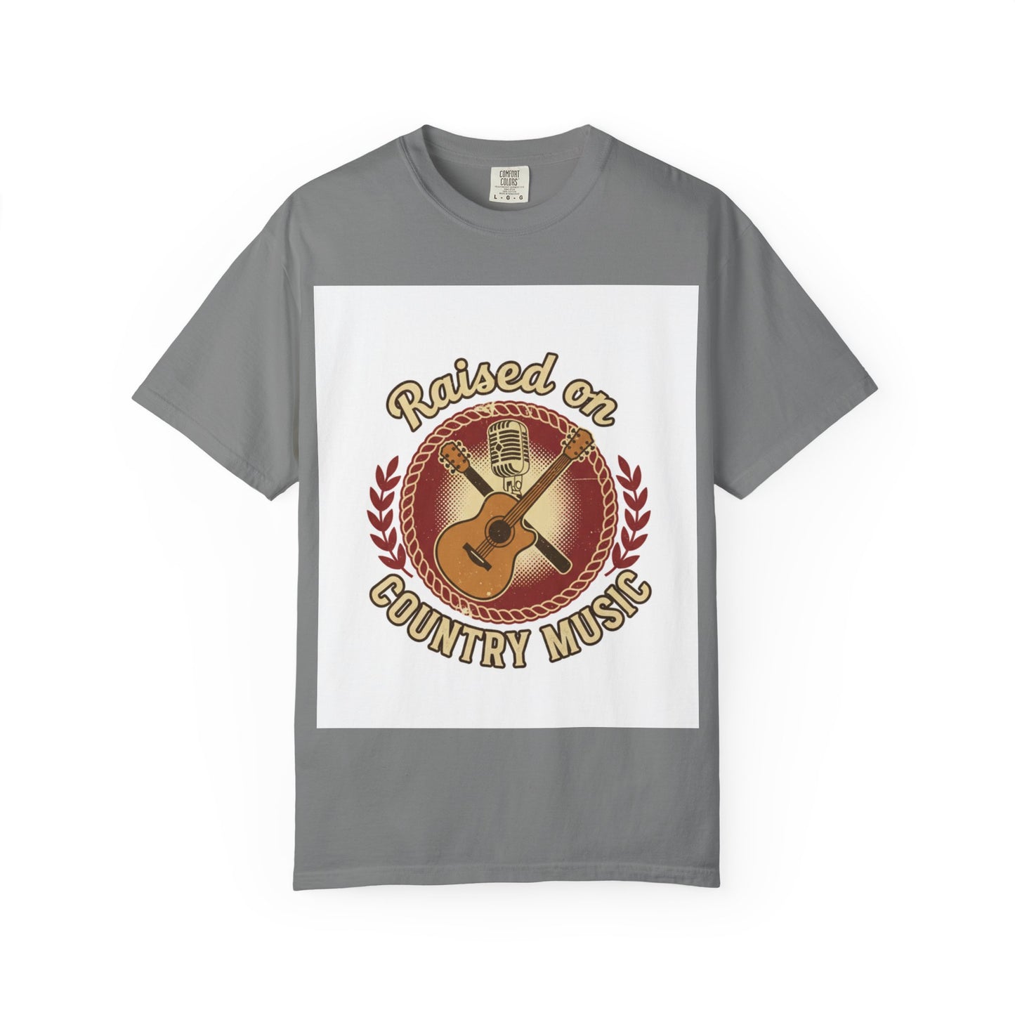 Raised on Country Music T-Shirt — Retro Guitar & Microphone Graphic