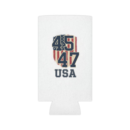 USA Flag State Outline Can Cooler — 4547 Vintage Patriotic Koozie